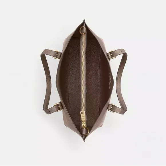 Coach Taupe Leather Tote Bag - Picture 8 of 9